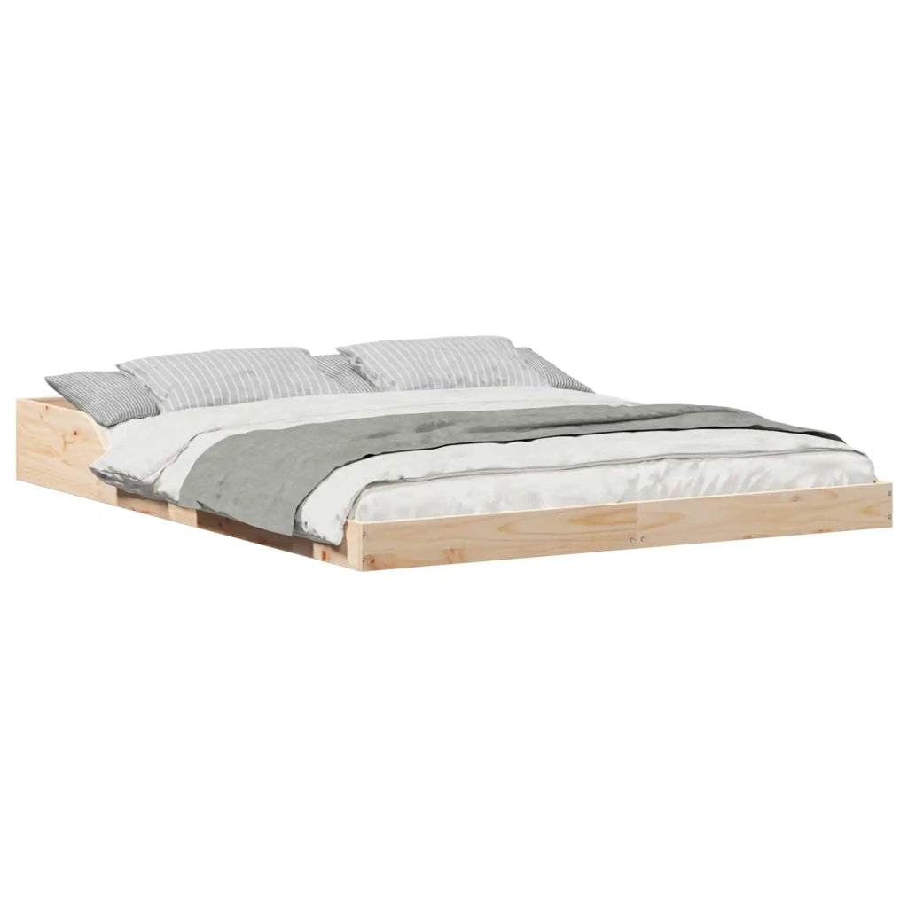 Letto matrimoniale | Letto per adulti | Struttura del letto Marrone 150 x 200 cm Pino massello