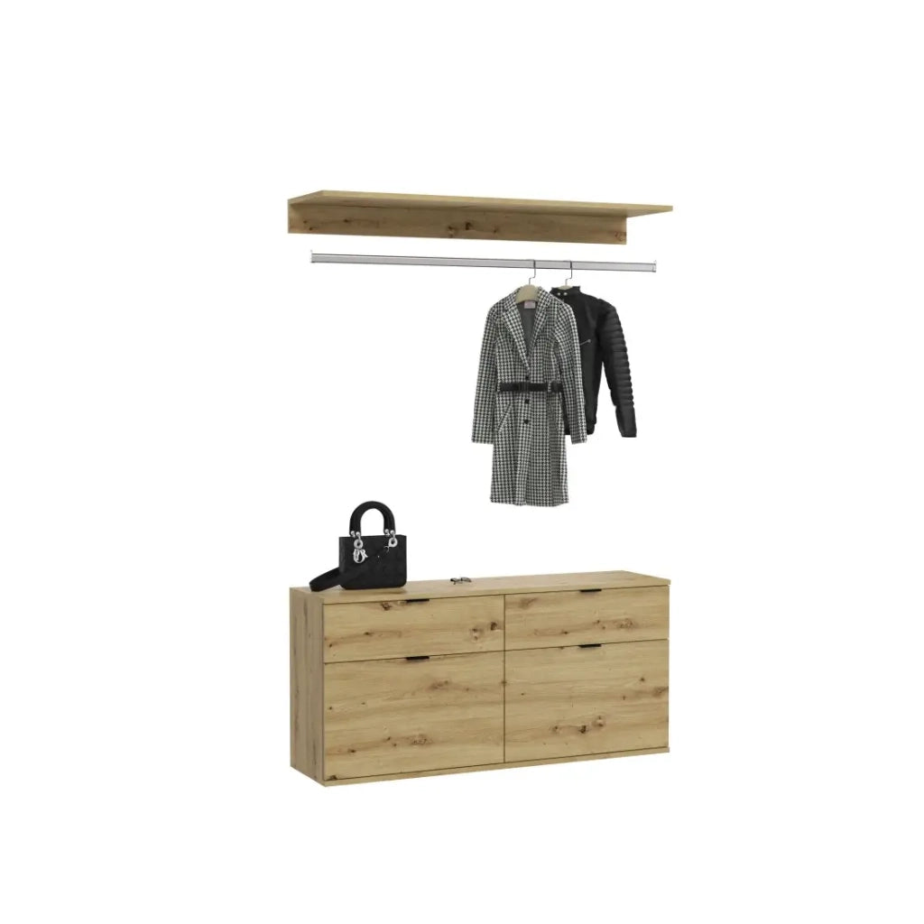 Mobiletto con 4 cassetti - Rovere chiaro - BODITE