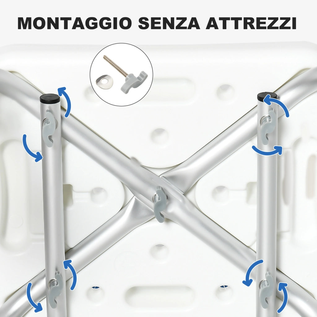 Sedia da Bagno con Imbottitura e Braccioli ¨C Zephmum ¨C Bianco, Regolabile