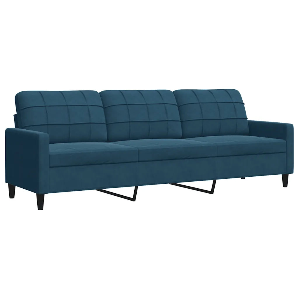 Set di Divani 2 pz con Cuscini Blu in Velluto