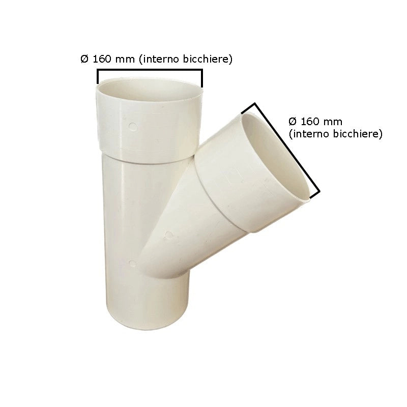 Derivazione 45° in pvc : Colore - Avorio, Diametro - 160
