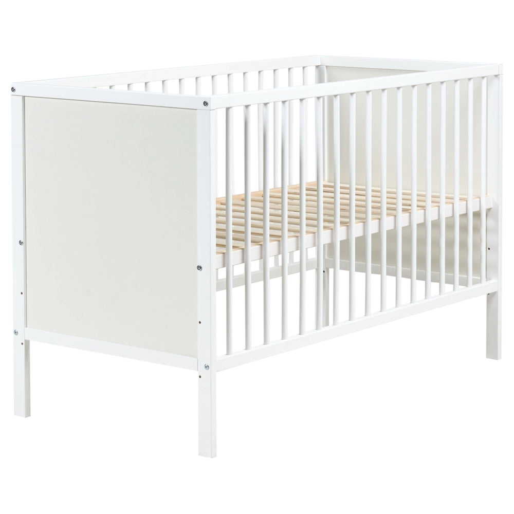 Lettino per neonati in MDF bianco 60 x 120 cm con barre regolabili in altezza Dimensioni standard Accessori per la cameretta minimalista