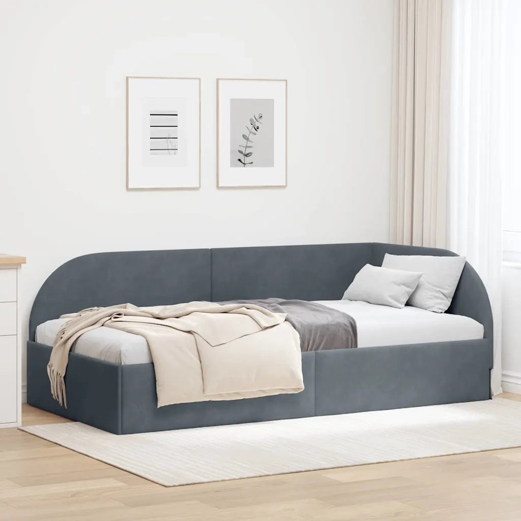 Cornice del letto ad angolo Grigio scuro 100 cm x 200 cm 42016657