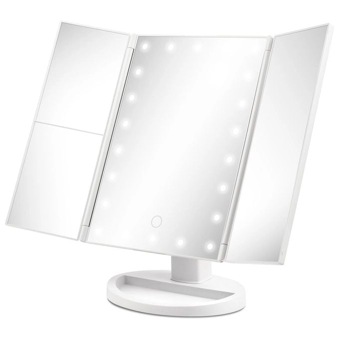 Girmi BE05 Stupenda Make-up Specchio per Trucco LED Touch Ingrandimento 2x 3x Alimentazione USB Batteria colore Bianco