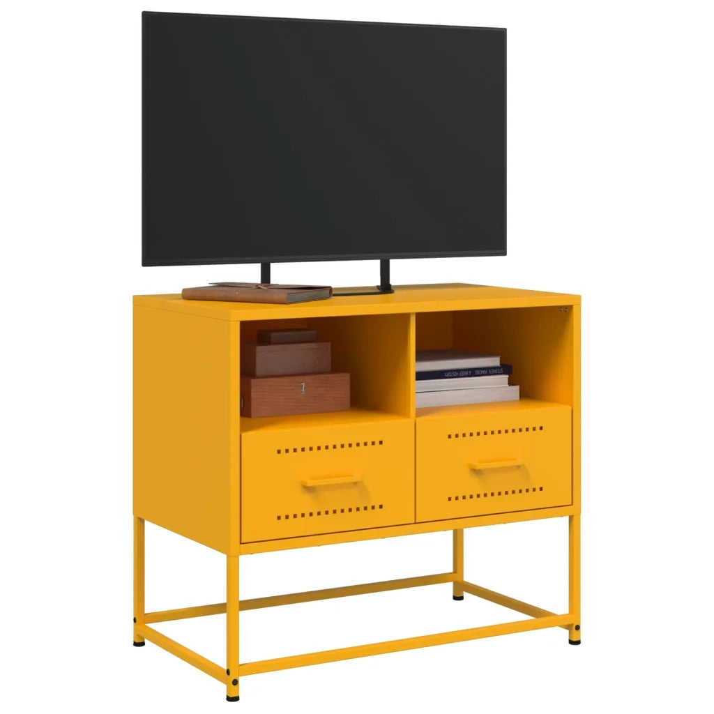 Mobile TV | Armadietto TV | Mobile Porta TV Giallo Senape 68x39x60,5 cm in Acciaio