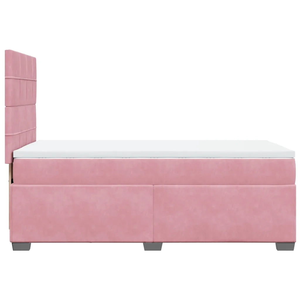 Giroletto a Molle con Materasso Rosa 90x190 cm in Velluto 3290791