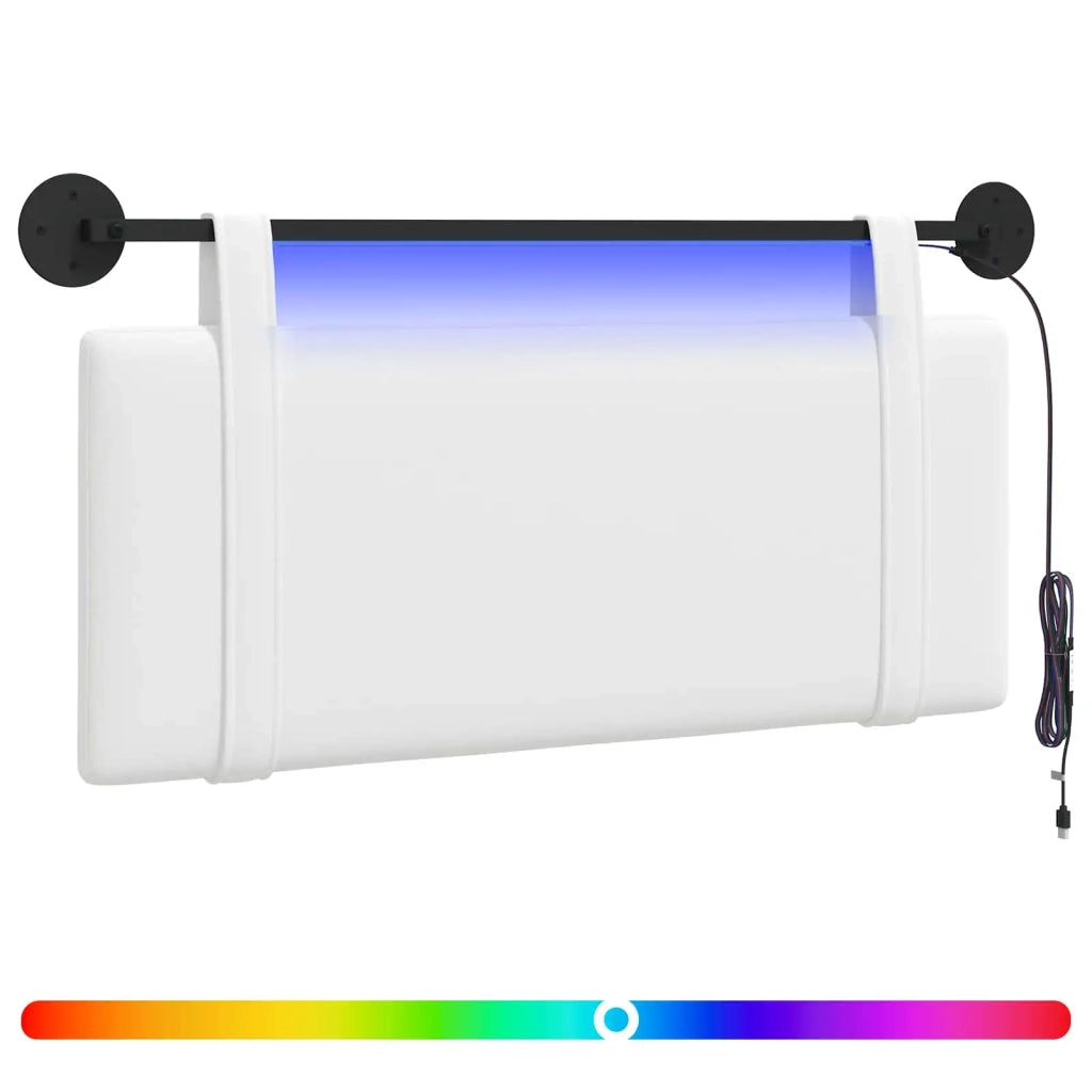 Testiera sospesa Con luce LED Bianco Tessuto 3423886