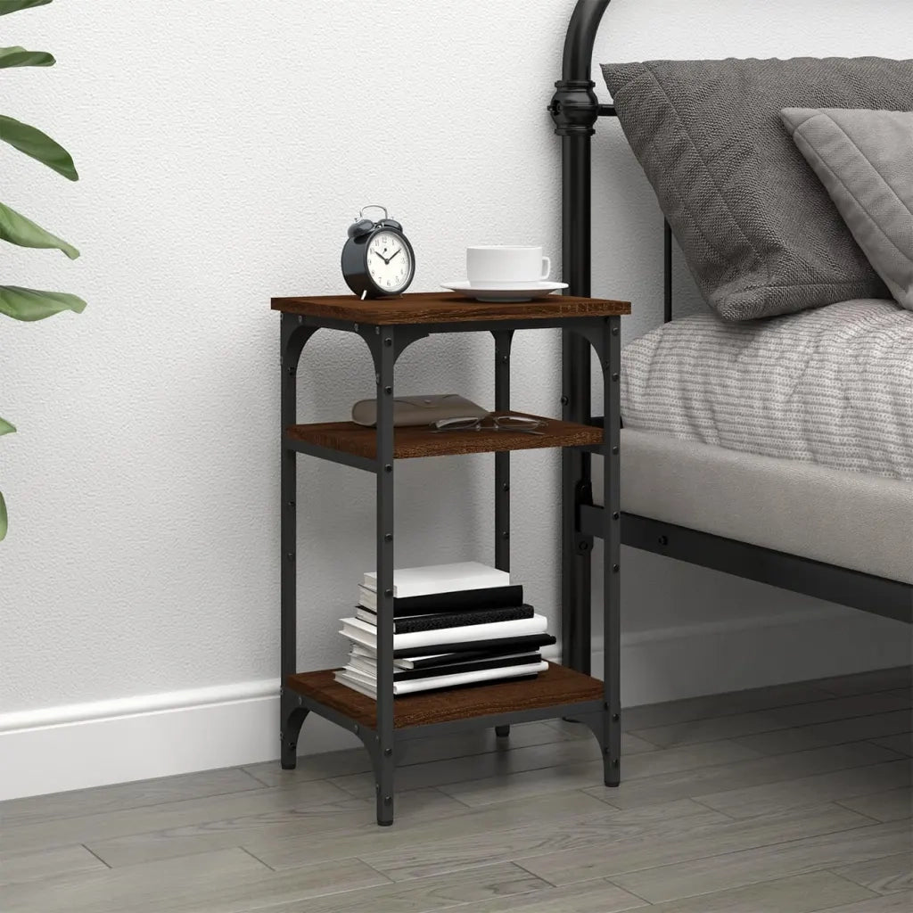 Tavolino-Tavolino da soggiorno-Tavolo Rovere Marrone 35x30x60 cm in Legno Multistrato