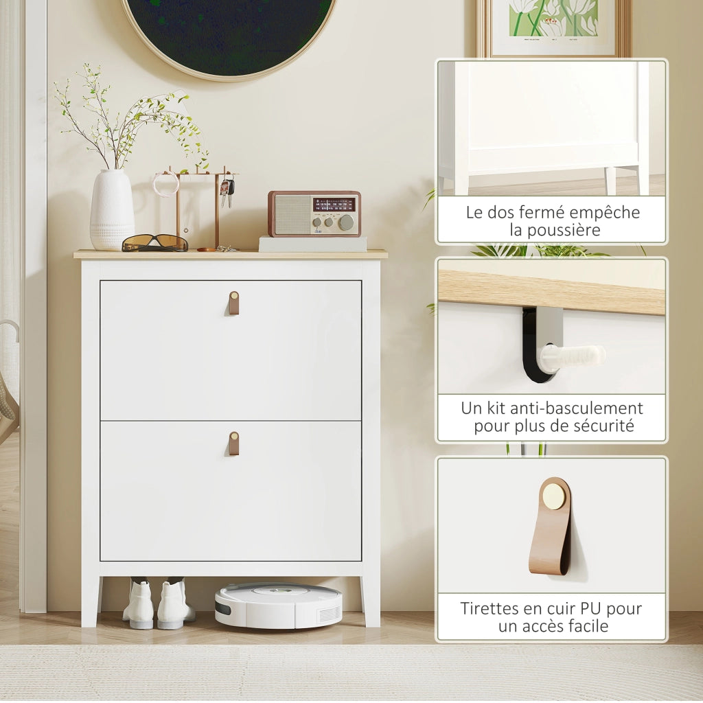 Scarpiera con cassetti e ripiani regolabili ¨C Minimal ¨C Bianco