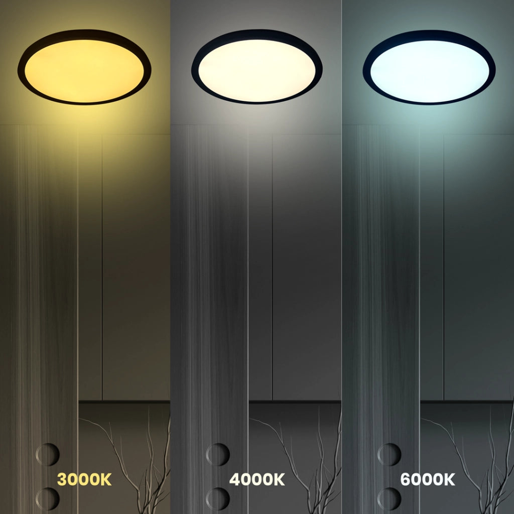 Plafoniera LED Milagro MAQ 18W 3CCT nera 23cm IP40