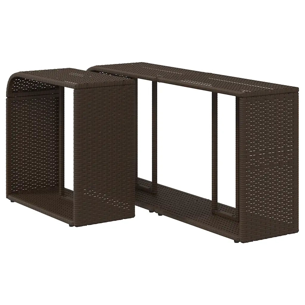 Scaffali Portaoggetti 2 pz Marrone in Polyrattan 366213