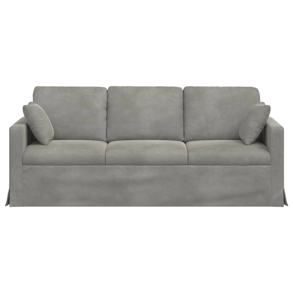 Divano Grigio chiaro 198 x 78 x 80 cm Velluto
