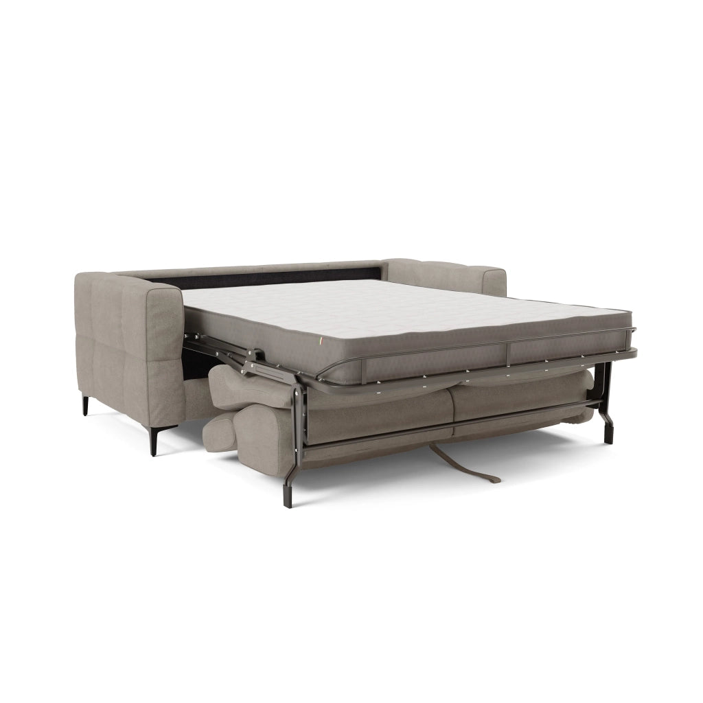 Gardenia Divano letto materasso alto 18 cm con poggiatesta reclinabili e rivestimento impermeabile T02 218 cm (mat. 160x197) grigio chiaro