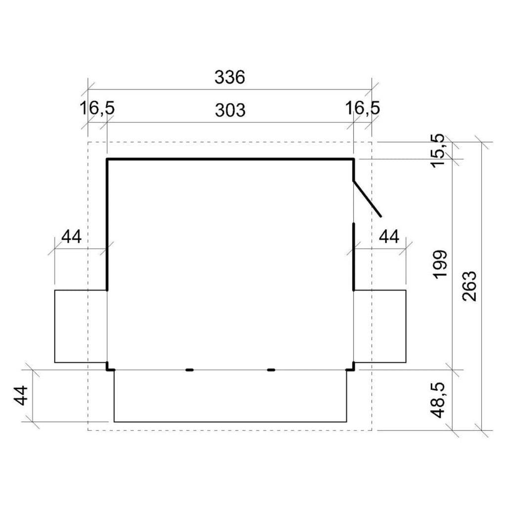 Chiosco in legno da giardino - 336x263 cm/6 m2 - TIMBELA M150B