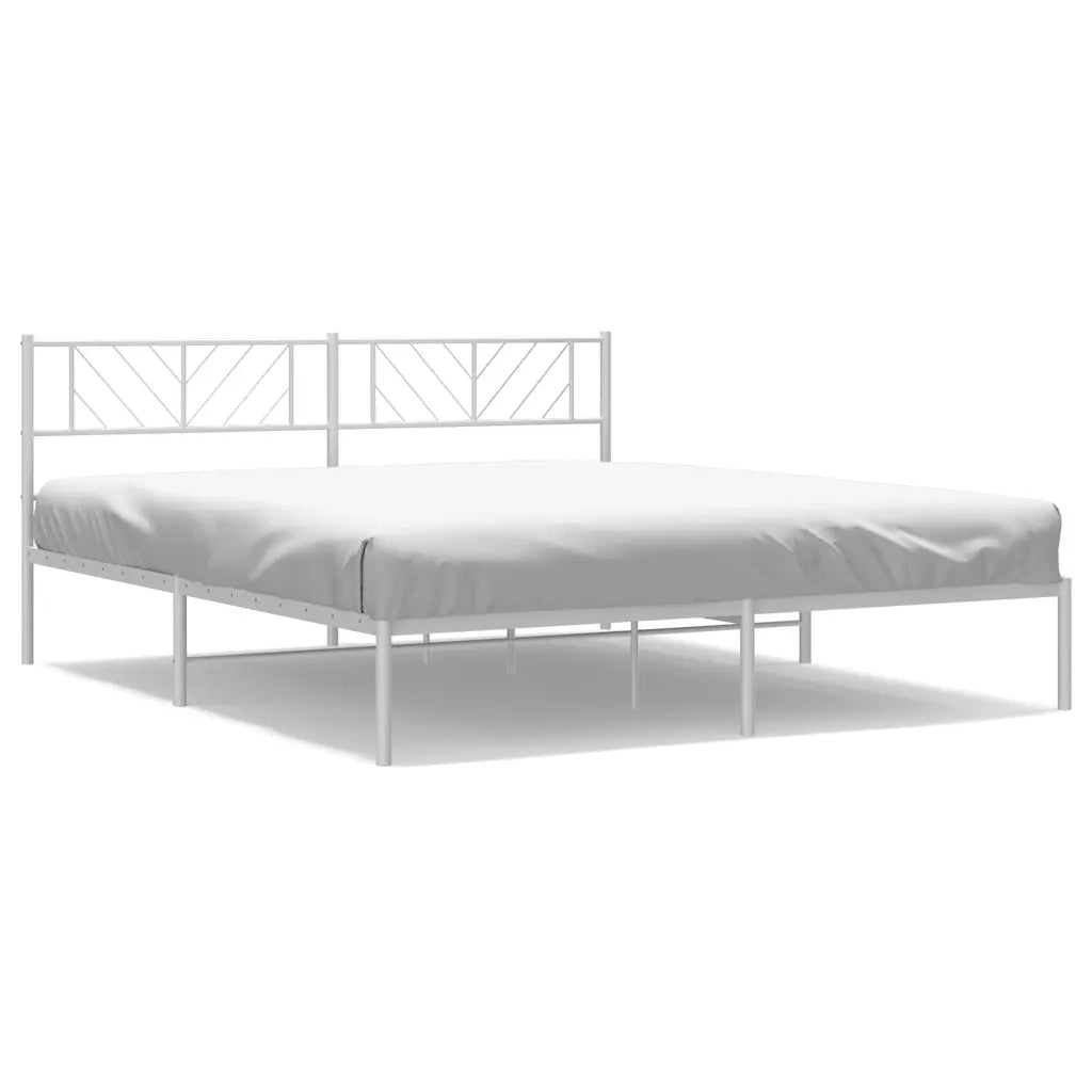 Giroletto con Testiera Metallo Bianco 193x203 cm