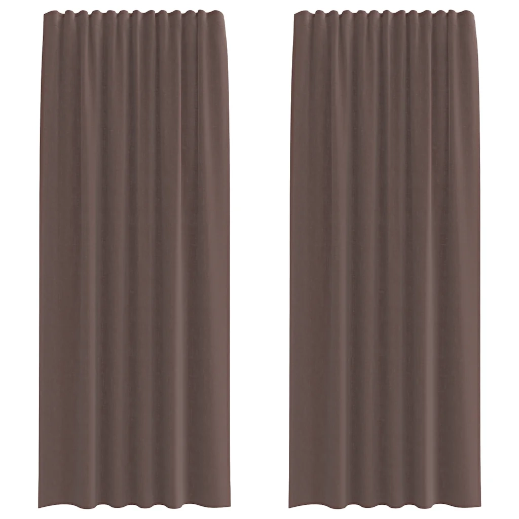 Tende in Voile con Linguetta 2 pz Marrone