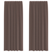Tende in Voile con Linguetta 2 pz Marrone