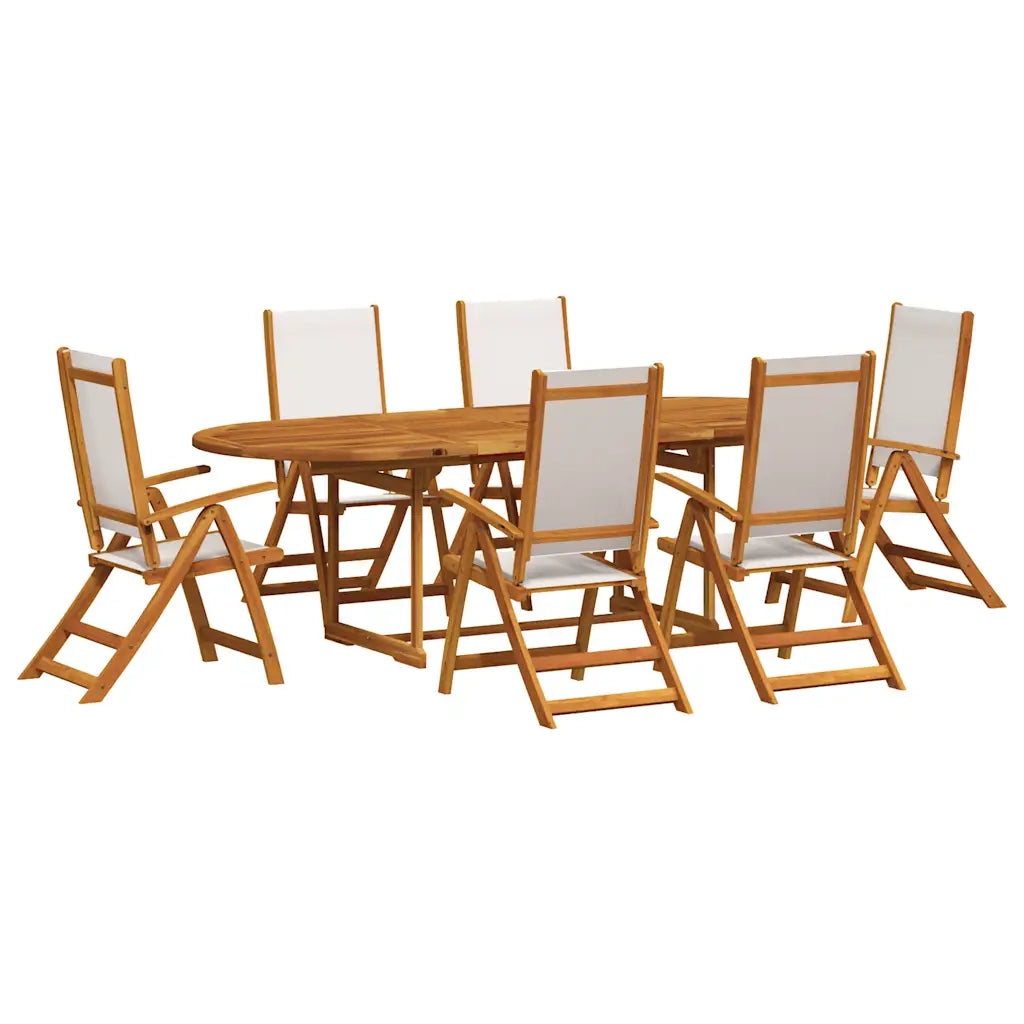 Set Pranzo da Giardino 9pz Legno Massello di Acacia e Textilene 3279291