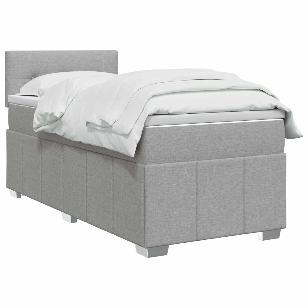 Letto box spring con materasso Grigio Chiaro 90 x 190 cm 3451101