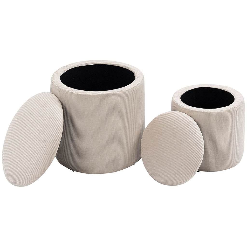 Pouf ¨C Zephmum ¨C Tessuto velluto crema ?40 cm e ?30 cm