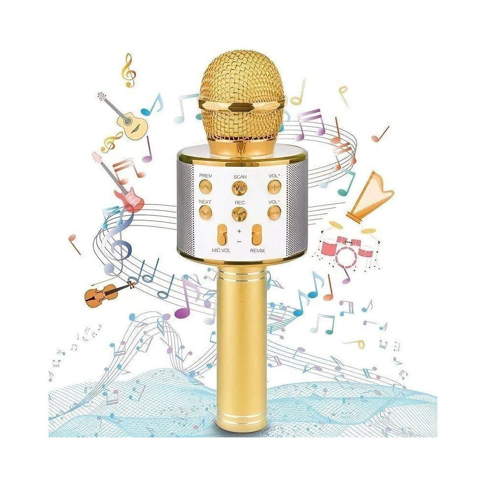 Trade Shop - Microfono Speaker Portatile Wireless Bluetooth Karaoke Con Cassa Integrata Gioco -