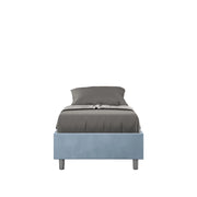 Letto 1 Piazza e Mezzo Sommier 120x190 cm con Rete e Contenitore Azelia Azzurro