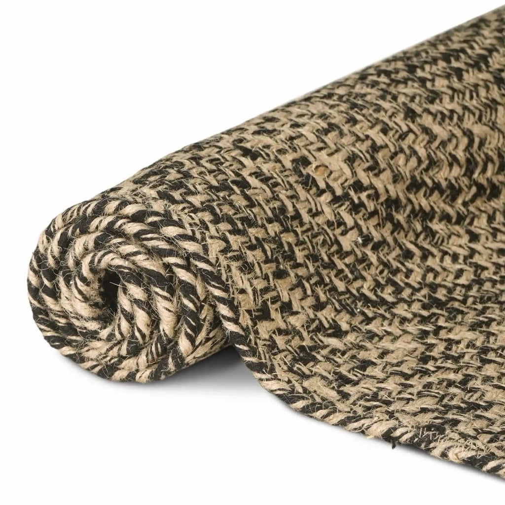 Tappeti per area | Tappeti a zone Naturale e Nero 60 x 110 cm Juta