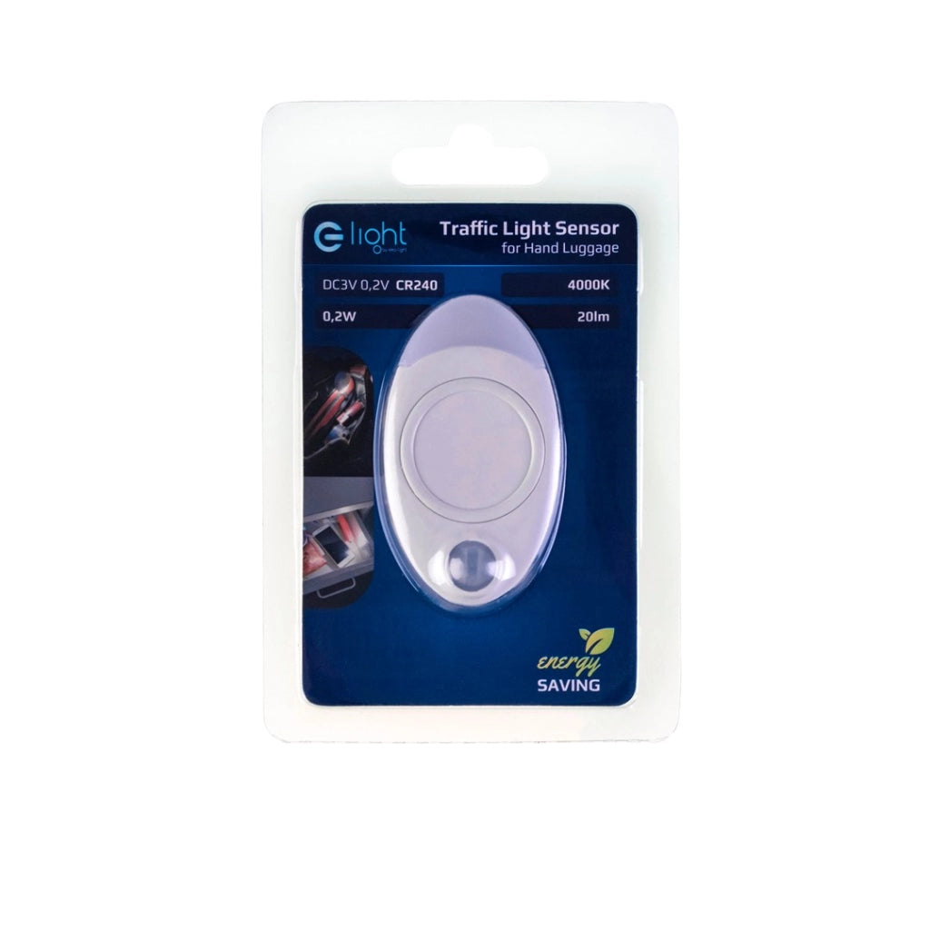 Lampada LED 0,2W con sensore, batteria CR2450 bianca