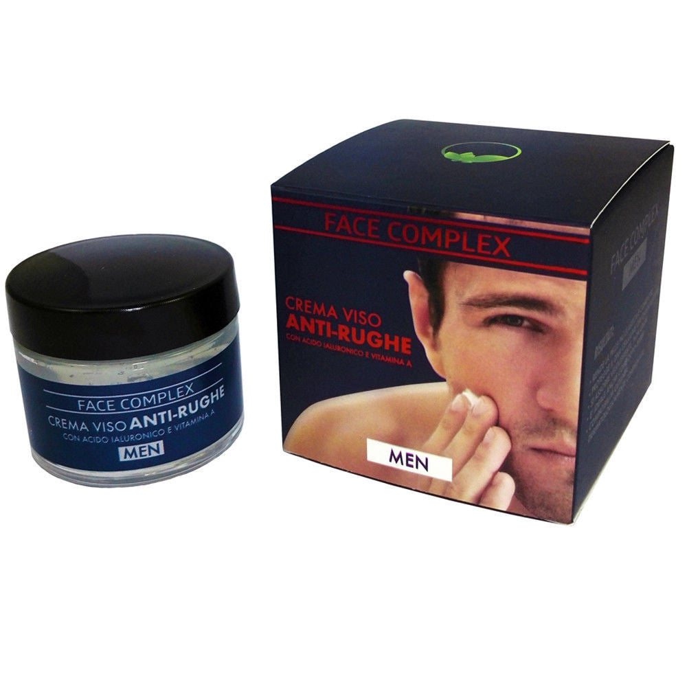 Trade Shop - Crema Viso Anti Rughe Per Uomo Face Complex Con Acido Ialuronico E Vitamina E -