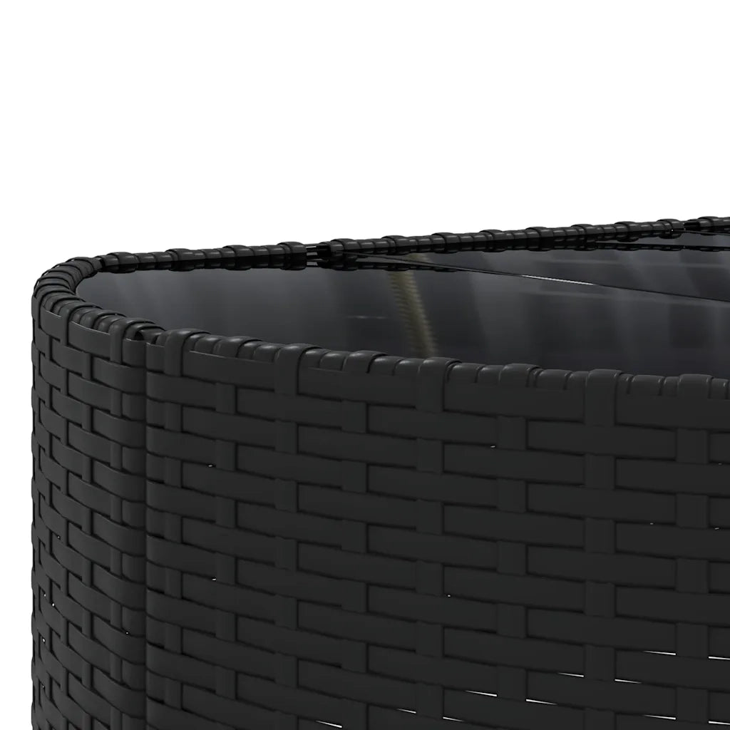 Set Divani da Giardino 4 pz con Cuscini Nero in Polyrattan 3308360