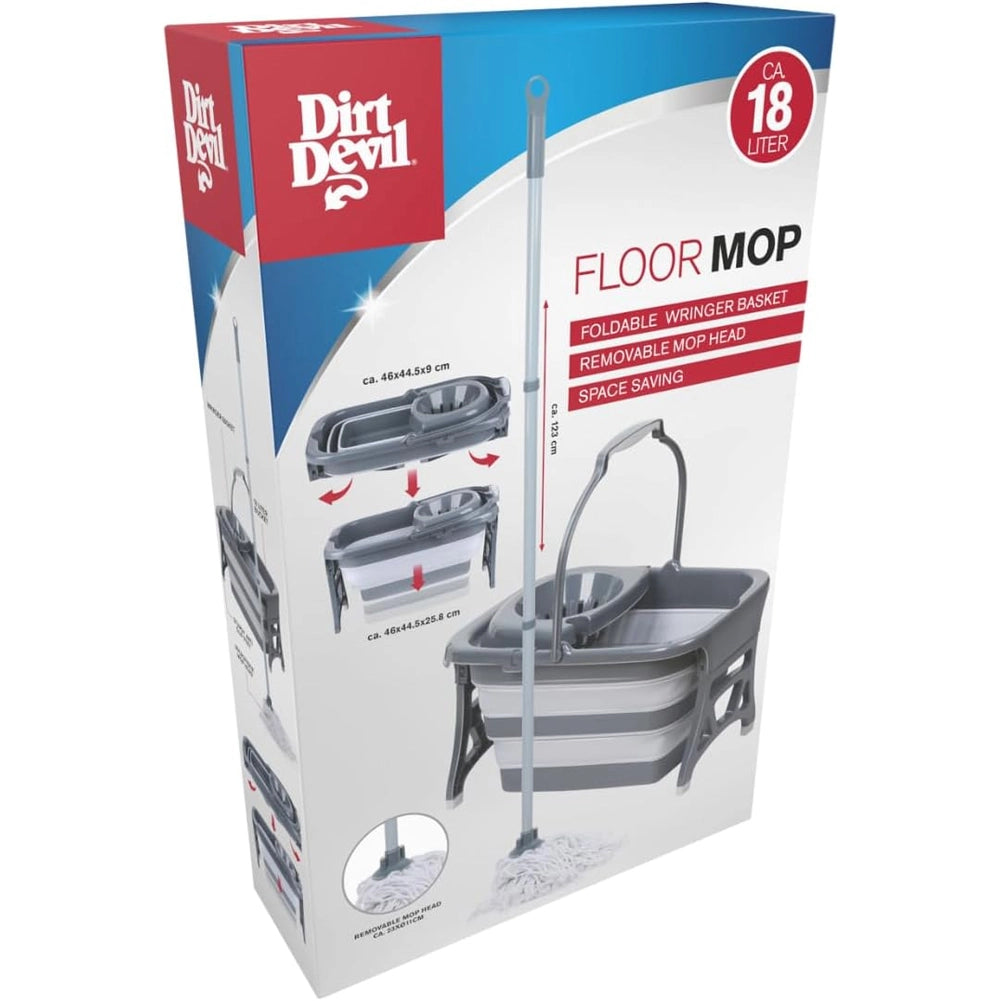 Set Mocio con Secchio e Wringer Sistema di Mocio con Secchio Pieghevole 18 Litri