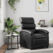 Poltrona Reclinabile Nera in Similpelle 371713