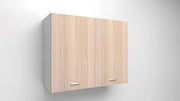 Mobile pensile cassa bianca con 2 ante in colore Rovere 72x70x33