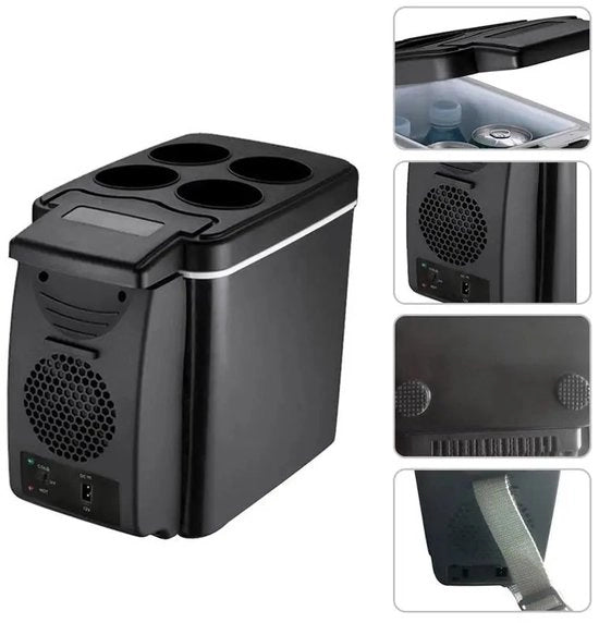 Frigo portatile - Compacto - Trasportabile - Raffredda e riscalda - Silenzioso - 12V - 6L
