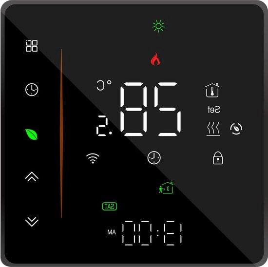 Termostato intelligente wireless per caldaia a gas con tastiera e illuminazione di retroilluminazione - programmabile - compatibile con Alexa - applicazione per smartphone.
