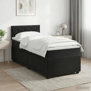Letto box spring con materasso Nero 90 x 200 cm Velluto 3451609