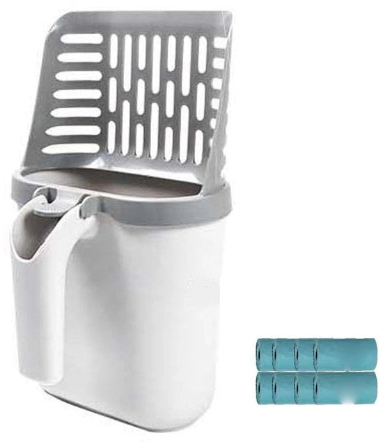 Scatola per Cibo e Cattivo 2 in 1 - Contenitore Integrato per Sacchetti di Spazzatura - Realizzato in PP Leggero - Inclusi 8 Sacchetti di Spazzatura - Dimensioni: 15 x 7 x 27 cm - Pulizia Facile - Scatola per Cattivo