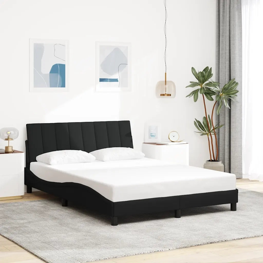 Letto matrimoniale | Letto per adulti | Giroletto senza Materasso Hanko Nero 120x200 cm Tessuto