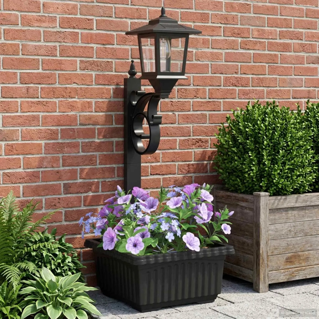 Applique con Vaso with LED Bulb Nero 29 x 28 x 74 cm ABS e PP 42042690