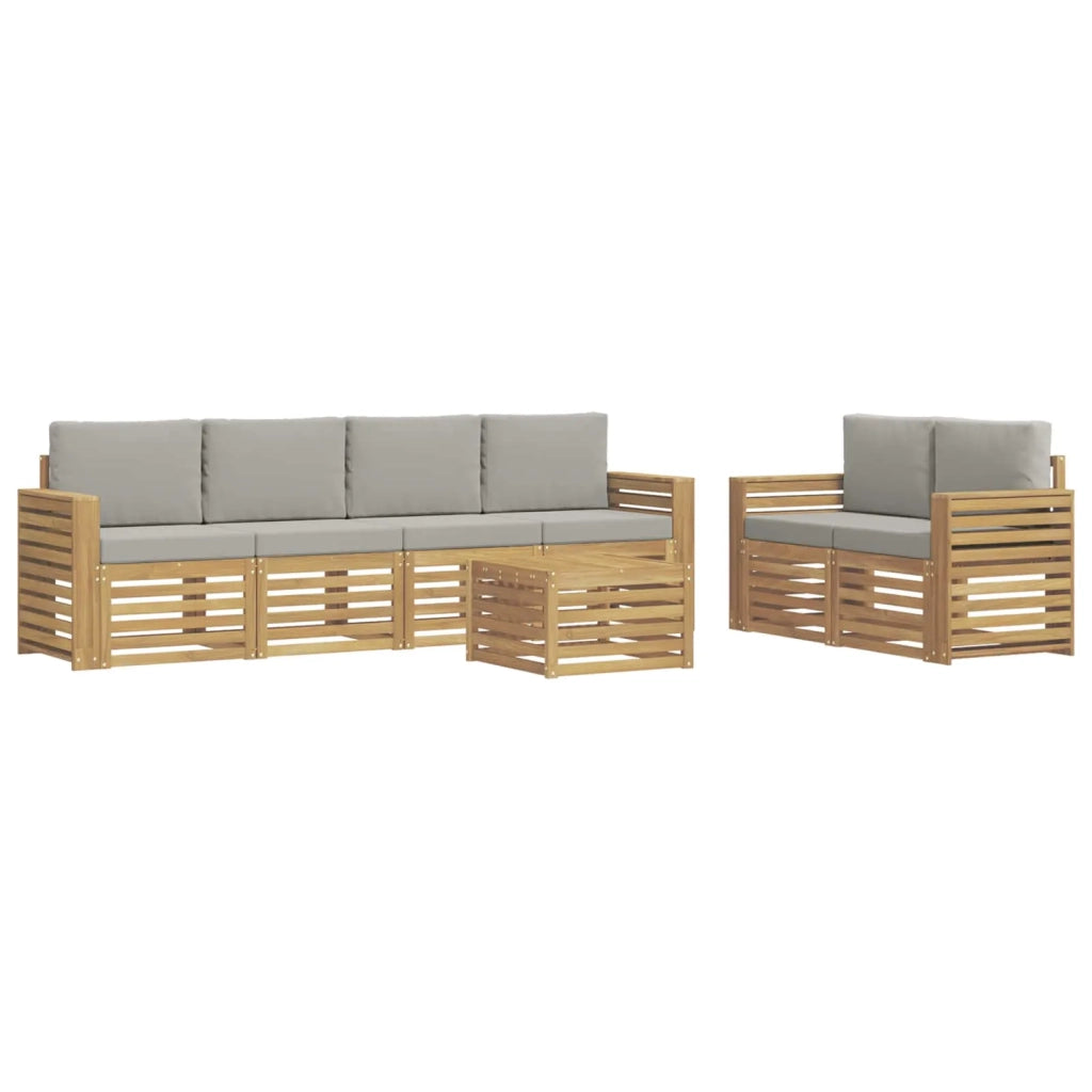 Set di divani da esterno 7 pcs Bianco e Grigio Chiaro 3391441