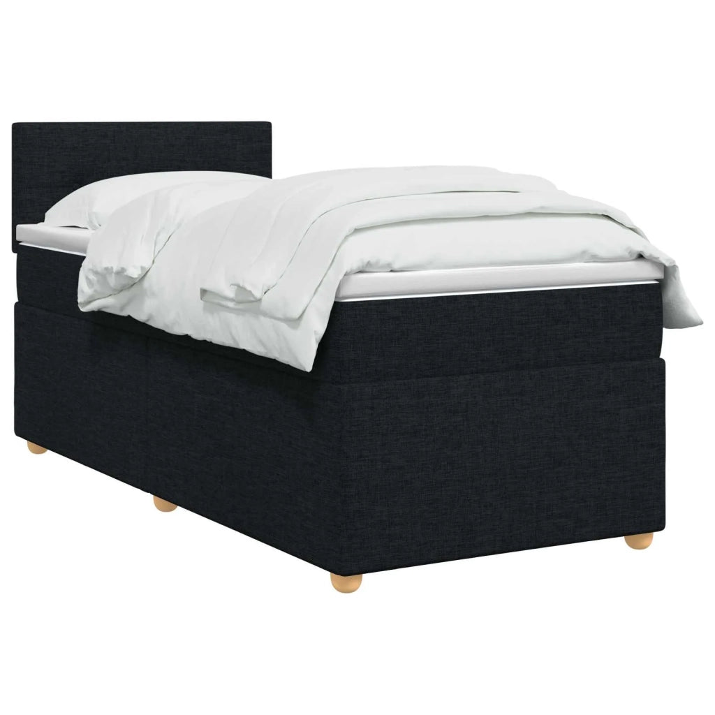 Letto box spring con materasso Nero 90 x 200 cm Tessuto 3450869