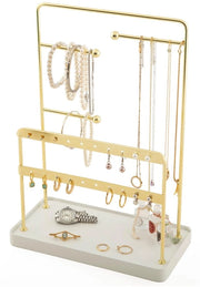 Standard per gioielli - Standard per collane e orecchini con supporto per bracciale - Oro con bianco
