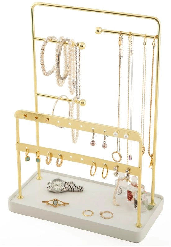 Standard per gioielli - Standard per collane e orecchini con supporto per bracciale - Oro con bianco