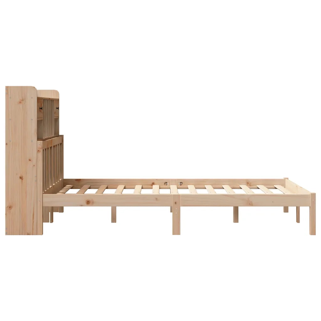 Letto matrimoniale | Letto per adulti | Letto Libreria senza Materasso 135x190 cm in Legno di Pino
