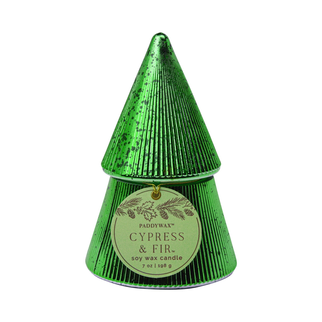 Candela "Cypress & Fir" 198g Albero Verde, Stacked Tree Candle