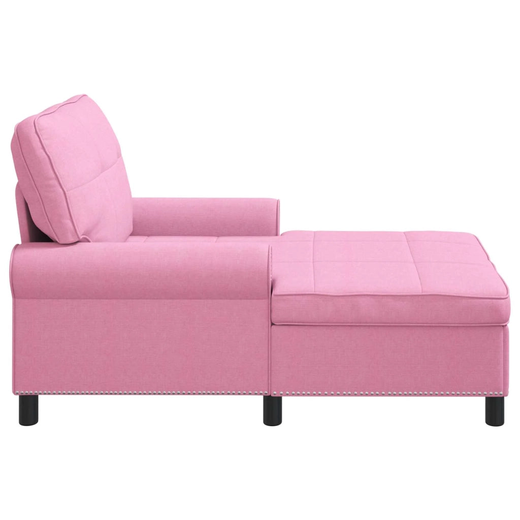 Chaise Lounge con cuscino Rosa 91 x 157 x 91 cm Tessuto