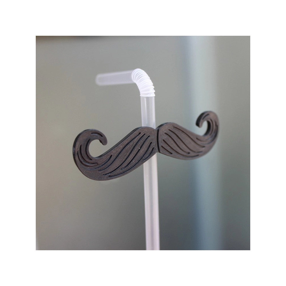 Trade Shop - Cannucce Bar Party Feste 24 Pezzi Lunghezza 20 Cm Trasparente Con Baffo Baffi -