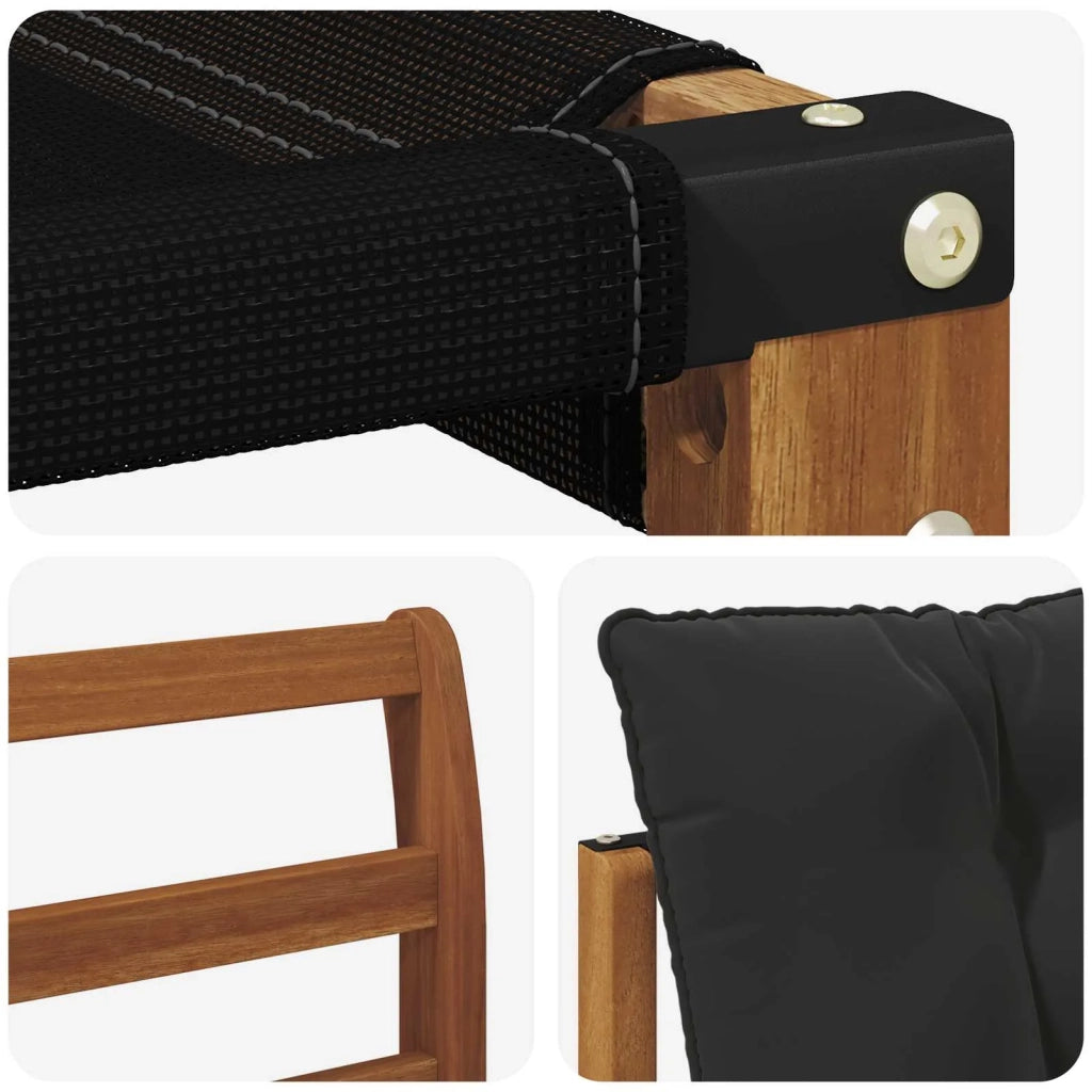 Set di divani da esterno con cuscino 5 pcs Naturale e Nero 3368667