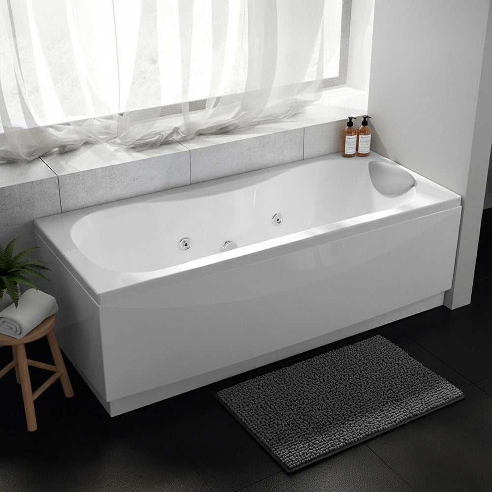 Vasca da bagno idromassaggio 160x70 a 6 JET bianco lucido con cuscino antibatterico Calypso