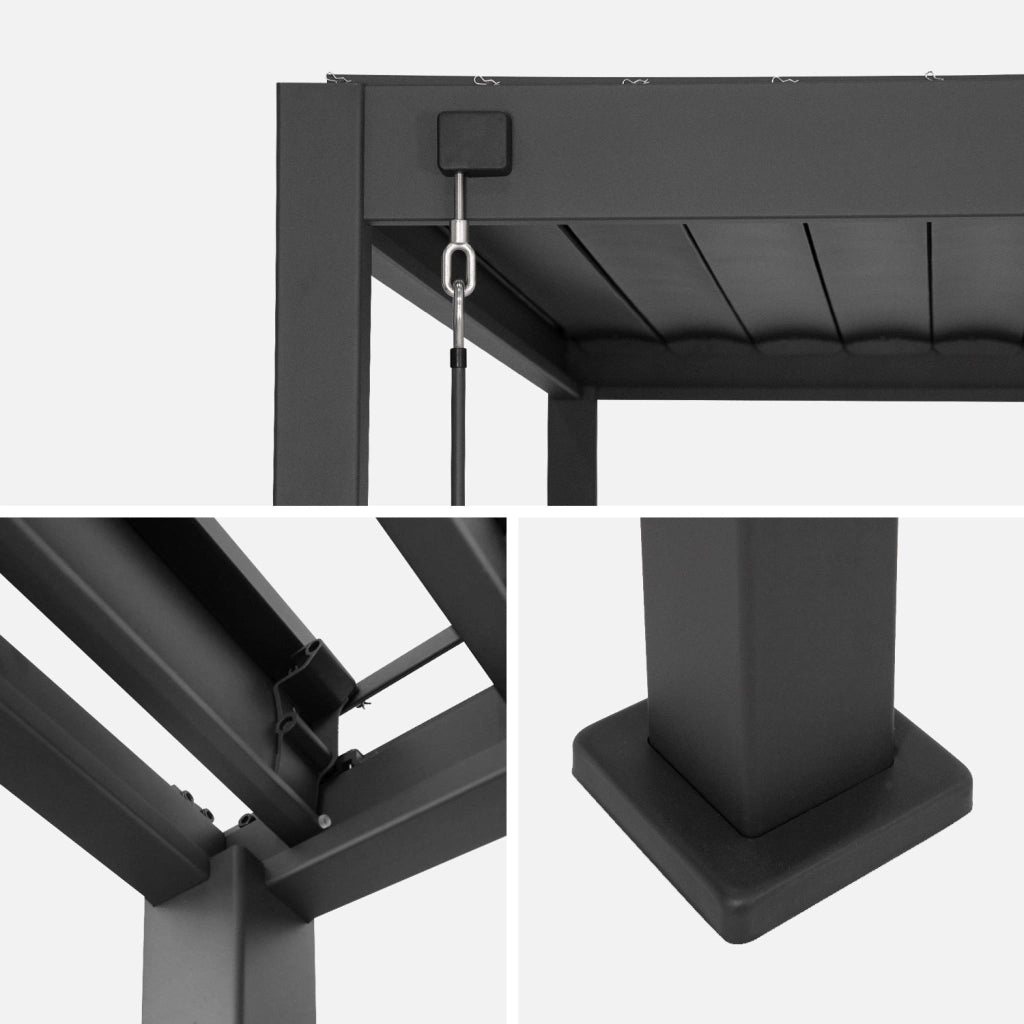 Pergola bioclimatica 3x4m in alluminio + 1 persiana 1m + 1 persiana